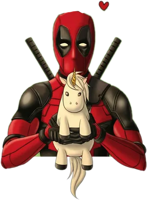 Deadpool Unicorn Love PNG Image