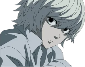 Death Note Anime Character Concerned Look PNG Image