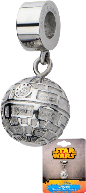 Death Star Charm Pendant PNG Image