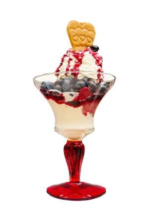 Decadent Berry Parfait Dessert PNG Image