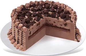 Decadent Chocolate Cake Slice PNG Image