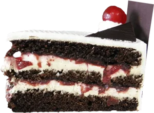 Decadent Chocolate Cake Slice PNG Image