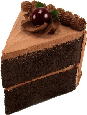 Decadent Chocolate Cake Slice PNG Image