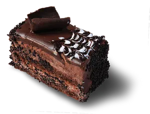 Decadent Chocolate Cake Slice PNG Image