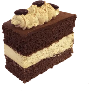 Decadent Chocolate Cake Slice PNG Image