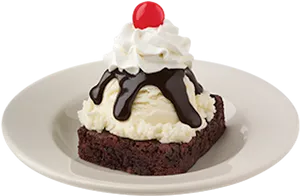 Decadent Hot Fudge Sundae Brownie PNG Image
