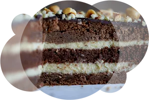 Decadent Layered Chocolate Cake PNG Image