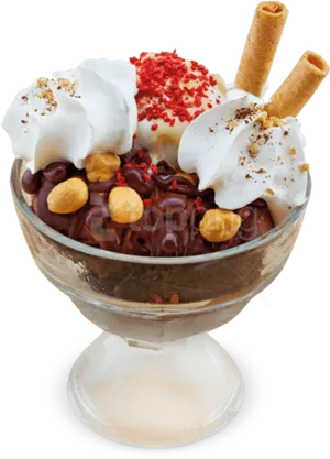 Decadent Sundae Delight PNG Image