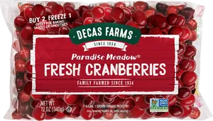 Decas Farms Fresh Cranberries Packaging PNG Image