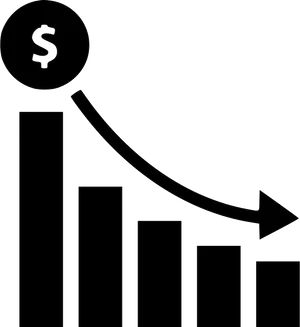 Declining Revenue Graph PNG Image