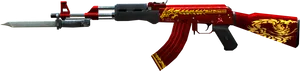 Decorated A K47with Bayonet PNG Image