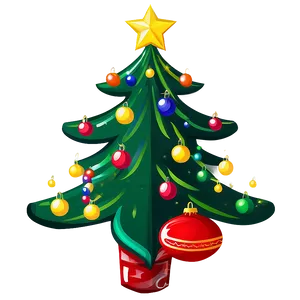 Decorated Cartoon Christmas Tree Png Daw PNG Image