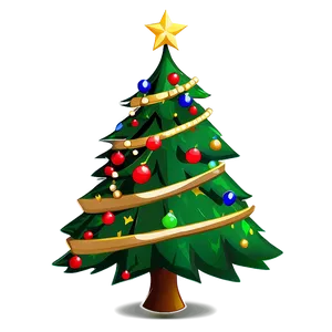 Decorated Cartoon Christmas Tree Png Fos PNG Image