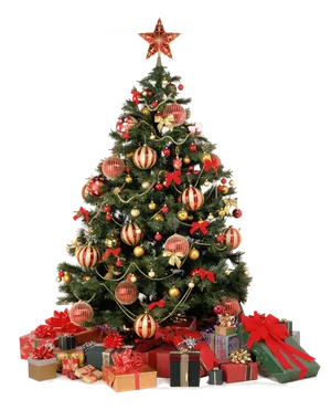 Decorated Christmas Treewith Gifts PNG Image