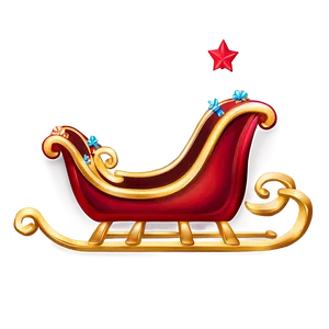 Decorated Holiday Sleigh Png Exd PNG Image