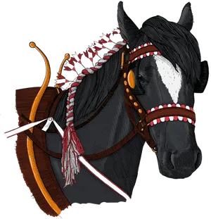 Decorated Horse Portrait PNG Image