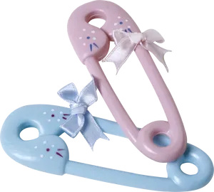 Decorative Baby Safety Pins PNG Image