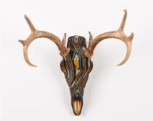 Decorative Deer Skullwith Antlers PNG Image