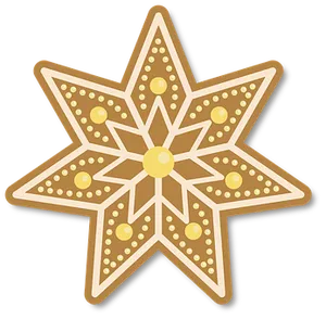 Decorative Gingerbread Star Cookie PNG Image