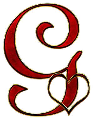 Decorative Letter Swith Heart PNG Image