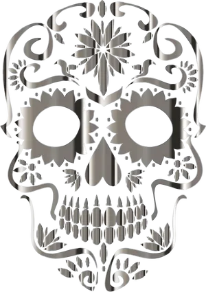 Decorative Metallic Skull Design.png PNG Image