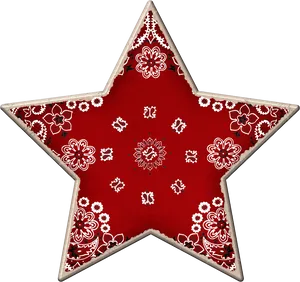 Decorative Red Floral Star Pattern PNG Image