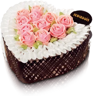 Decorative Rose Cake Design PNG Image