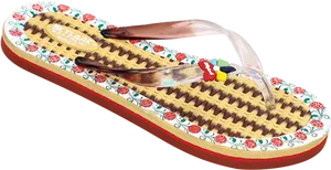 Decorative Women Flip Flop Sandal PNG Image