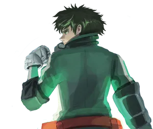 Deku My Hero Academia Back Pose PNG Image