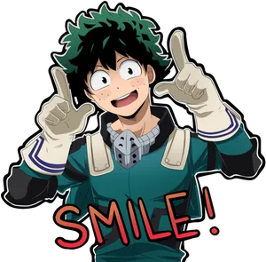 Deku Hero Pose PNG Image