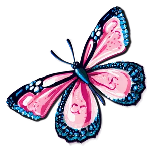 Delicate Pink Butterfly Picture Png Dye PNG Image