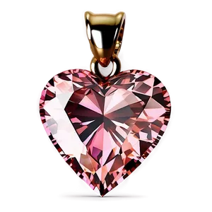 Delicate Pink Heart Diamond Png Hvx PNG Image