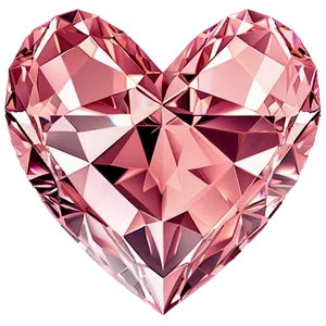 Delicate Pink Heart Diamond Png Ppr PNG Image