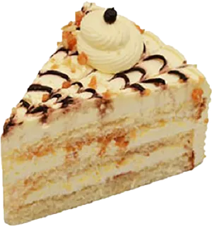 Delicious Creamy Cake Slice PNG Image