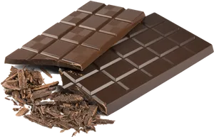 Delicious Dark Chocolate Barsand Shavings PNG