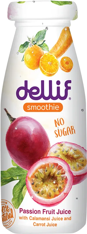 Delif Smoothie Passion Fruit Juice Bottle PNG Image