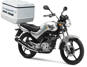 Delivery Motorcyclewith Insulated Box PNG Image