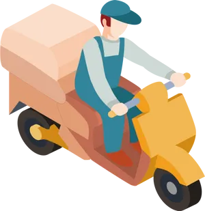Delivery Rideron Scooter PNG Image