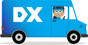 Delivery Van Driver Cartoon PNG Image