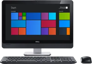 Dell Inspiron Desktop Computer Setup PNG Image