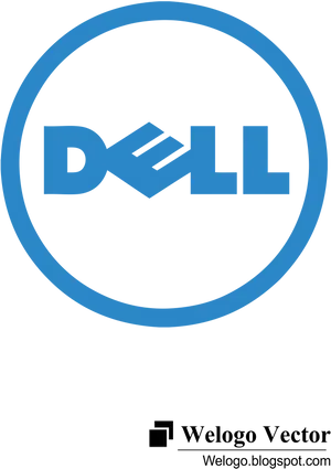 Dell Logo Blue Background PNG Image