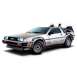 Delorean Film Poster Style Png Owf PNG Image