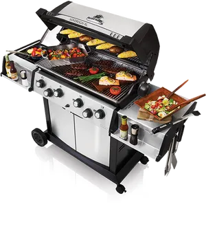 Deluxe Outdoor Grill Setup PNG Image