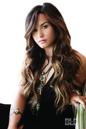 Demi Lovato Serious Portrait PNG Image