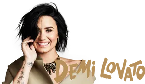 Demi Lovato Smiling Portrait PNG Image