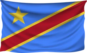 Democratic Republicof Congo Flag Waving PNG Image