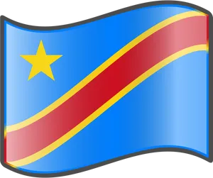 Democratic Republicof Congo Flag Waving PNG Image