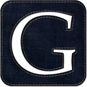 Denim Fabric Letter G Icon PNG Image