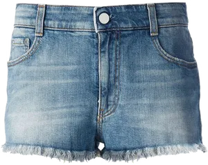 Denim Shorts Frayed Hem PNG Image