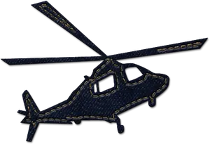 Denim Texture Helicopter PNG Image